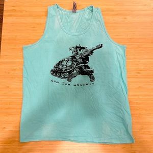 Arm The Animals - M blue tank top